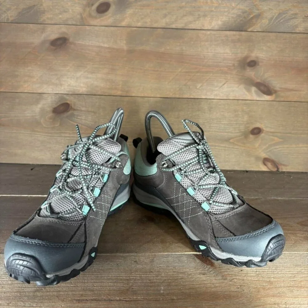 oboz sapphire low womens size 6 shoes gray leather waterproof hiking sneakers